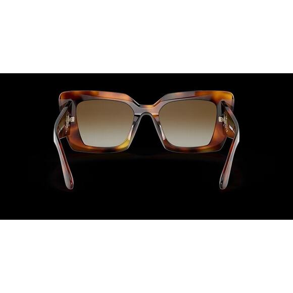 Burberry Daisy Light Havana Brown Tortoise Polarized Logo Sunglasses 51mm Italy - Picture 7 of 16